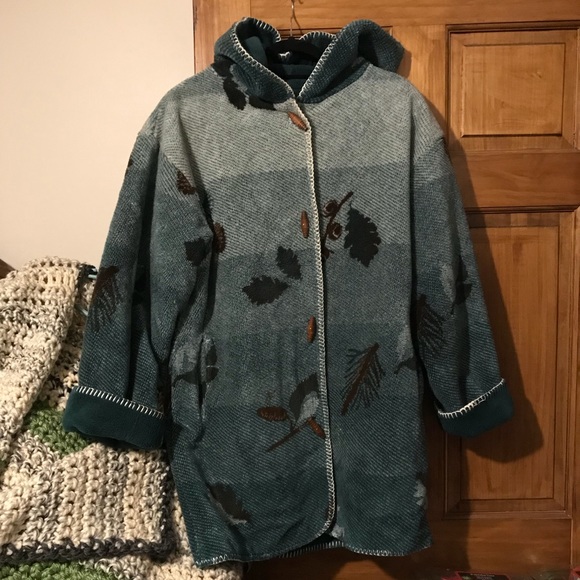 Coldwater Creek reversible green winter jacket - Picture 4 of 8